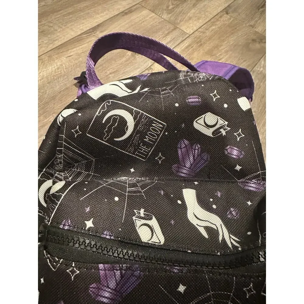 Halloween Purple Tarot Moon Stars Spiderman Backpack